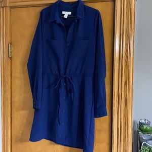 Forever 21 navy tie waist dress size small